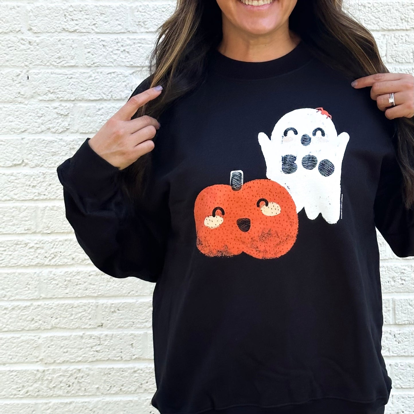 HALLOWEEN: Cutesy Pumpkin & Ghost - SWEATSHIRT