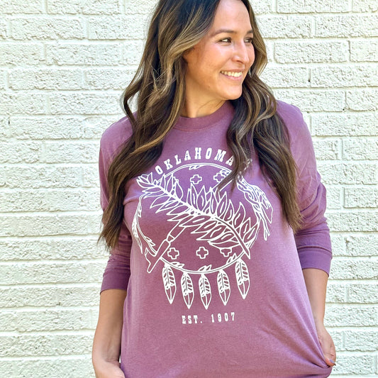 OKLAHOMA: Oklahoma Simple Dreamcatcher (COMFORT COLORS LONG SLEEVE)