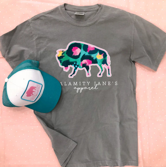 CJ LOGO 2023: Teal & Pink Painted Leopard (SHORTSLEEVE)