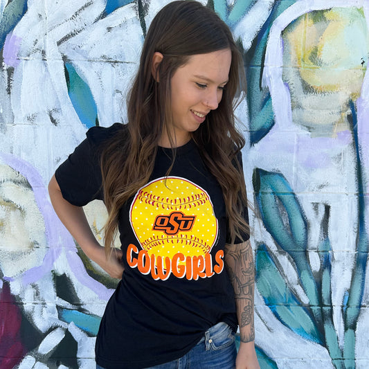 OK STATE (Spring 2023): Cowgirls Softball (VNECK or CREW NECK)